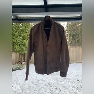 Banana Republic Faux Suede Textured Bomber Jacket Size M